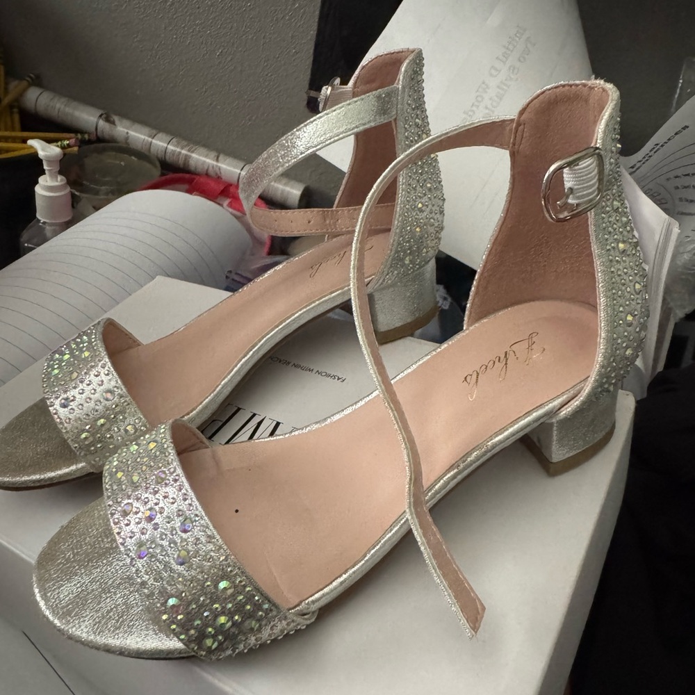 Elegant Silver Rhinestone Heels